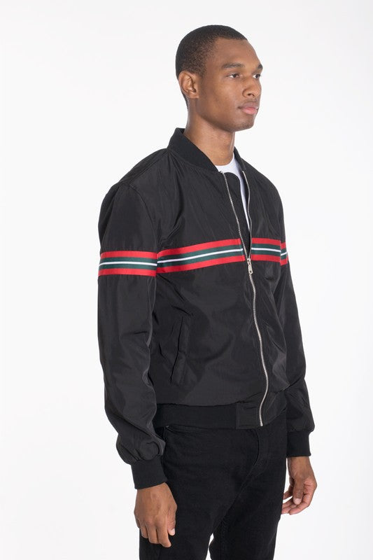  Men's Long Sleeve Woven Taped Bomber Jacket | Zarnesh