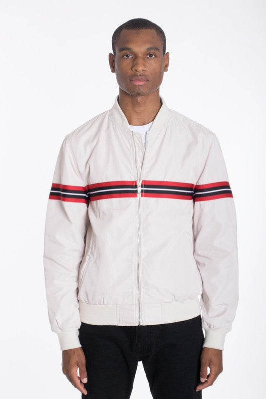  Men's Long Sleeve Woven Taped Bomber Jacket | Zarnesh