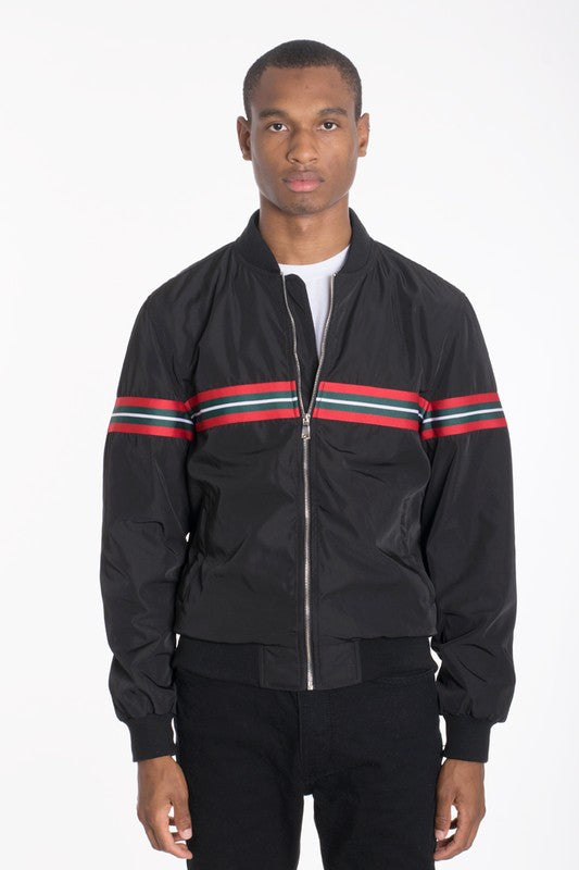  Men's Long Sleeve Woven Taped Bomber Jacket | Zarnesh