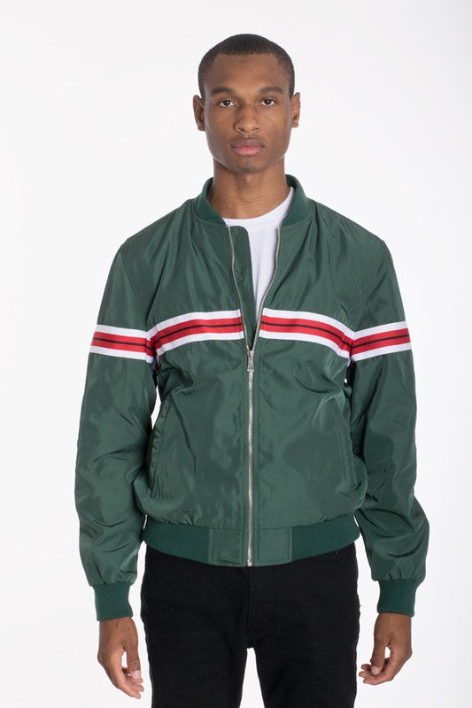  Men's Long Sleeve Woven Taped Bomber Jacket | Zarnesh