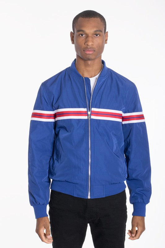  Men's Long Sleeve Woven Taped Bomber Jacket | Zarnesh