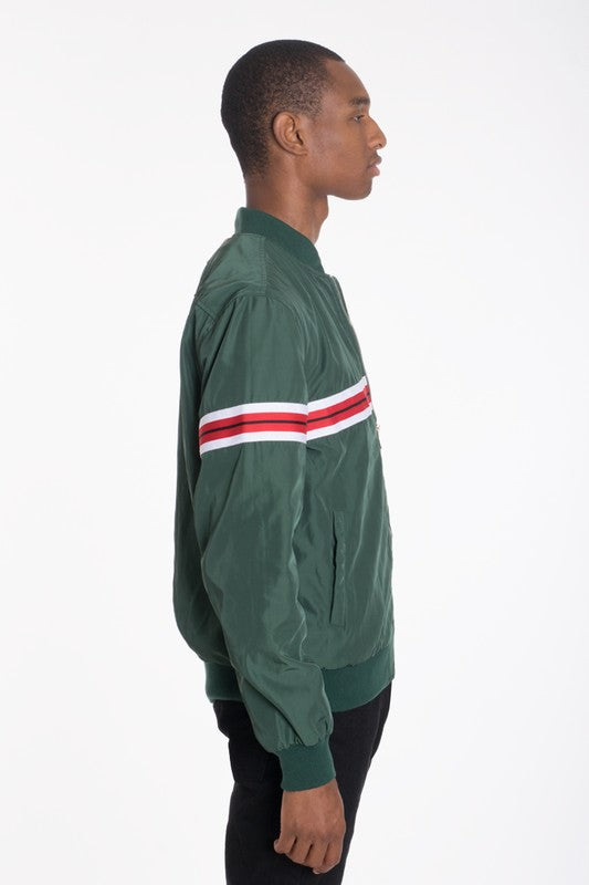 Men's Long Sleeve Woven Taped Bomber Jacket | Zarnesh
