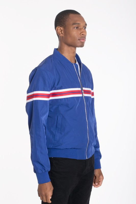  Men's Long Sleeve Woven Taped Bomber Jacket | Zarnesh