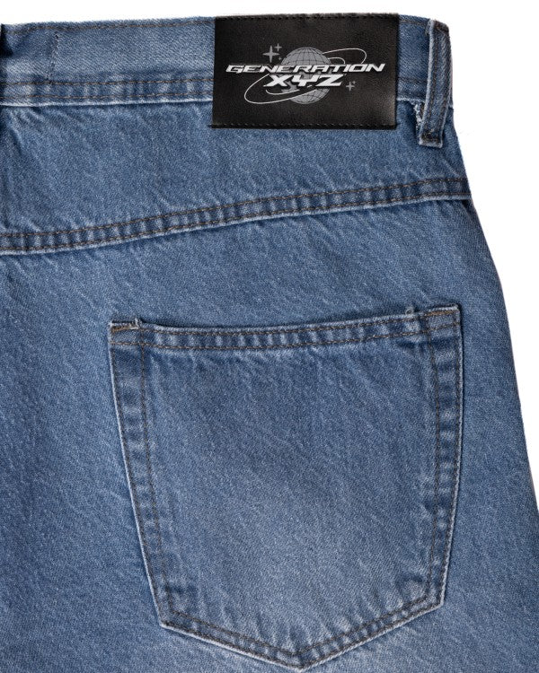 Men's Loose Fit Baggy Washed Denim Long Shorts | Zarnesh