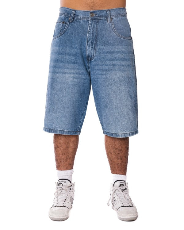 Men's Loose Fit Baggy Washed Denim Long Shorts | Zarnesh