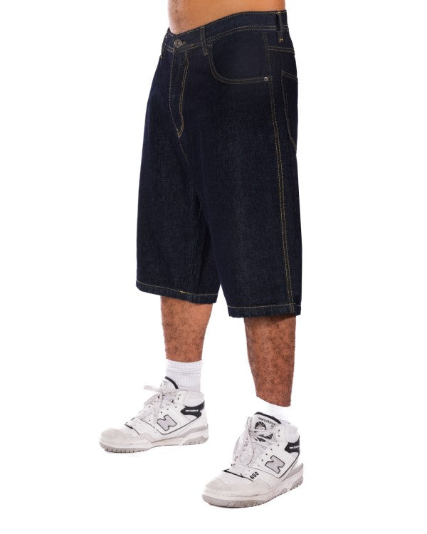 Men's Loose Fit Baggy Washed Denim Long Shorts | Zarnesh