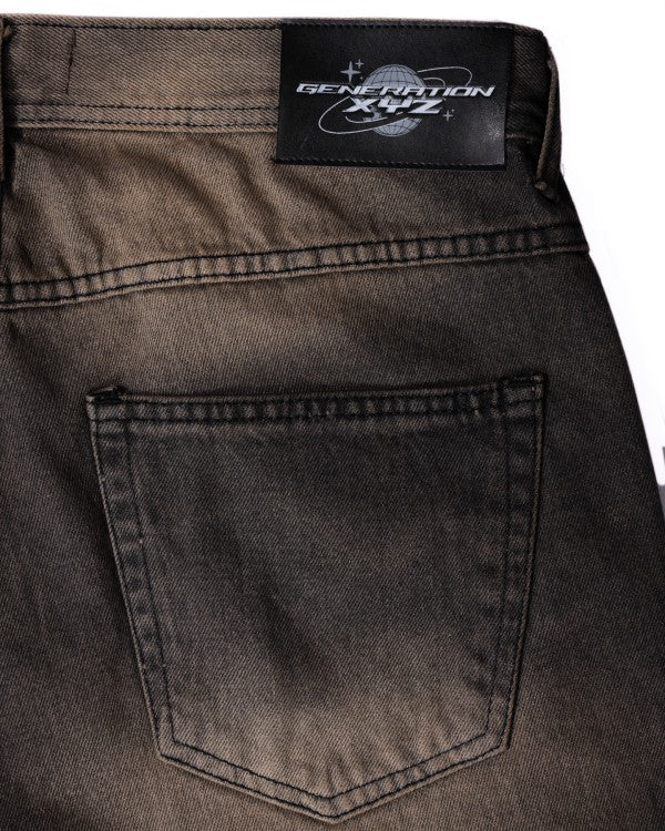 Men's Loose Fit Baggy Washed Denim Long Shorts | Zarnesh