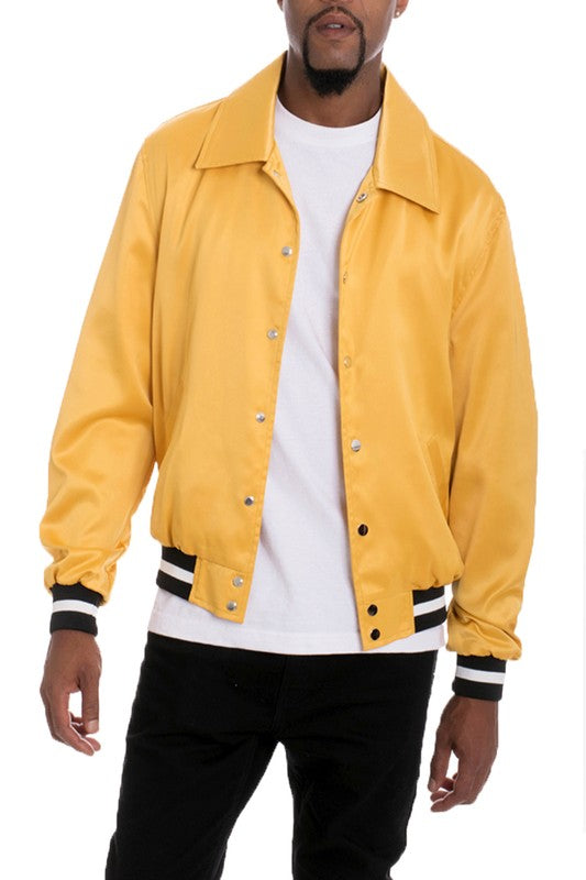 Men’s Luxury Satin Varsity Bomber Jacket | Zarnesh