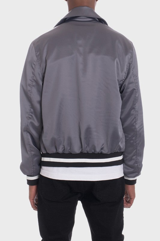 Men’s Luxury Satin Varsity Bomber Jacket | Zarnesh