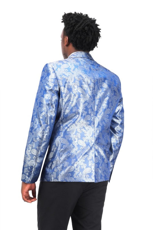 Men’s Paisley Print Tuxedo Jacket Slim Fit Formal Blazer Jacket | Zarnesh