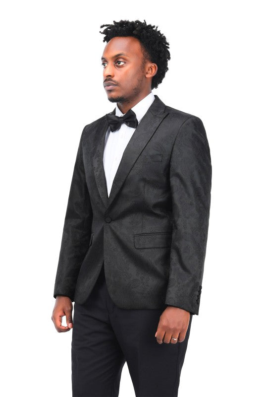 Men’s Paisley Print Tuxedo Jacket Slim Fit Formal Blazer Jacket | Zarnesh