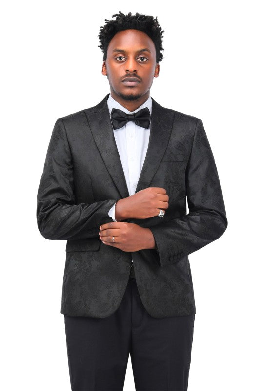 Men’s Paisley Print Tuxedo Jacket Slim Fit Formal Blazer Jacket | Zarnesh