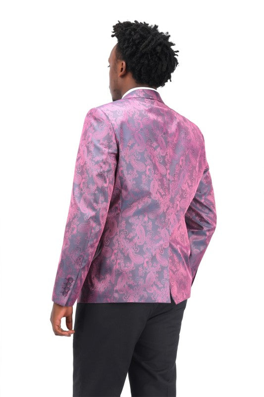 Men’s Paisley Print Tuxedo Jacket Slim Fit Formal Blazer Jacket | Zarnesh