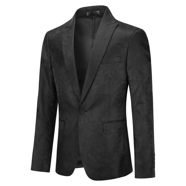 Men’s Paisley Print Tuxedo Jacket Slim Fit Formal Blazer Jacket | Zarnesh