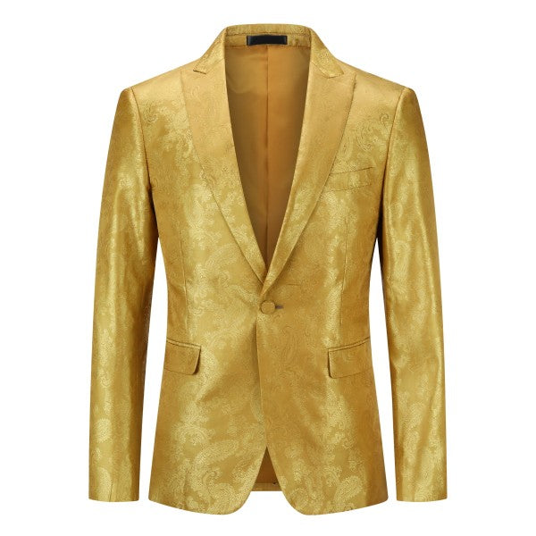 Men’s Paisley Print Tuxedo Jacket Slim Fit Formal Blazer Jacket | Zarnesh