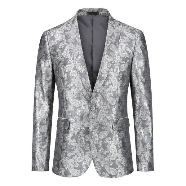 Men’s Paisley Print Tuxedo Jacket Slim Fit Formal Blazer Jacket | Zarnesh