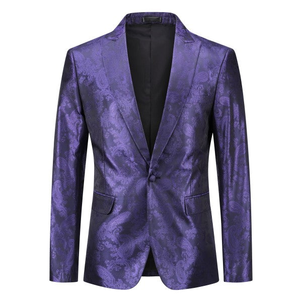 Men’s Paisley Print Tuxedo Jacket Slim Fit Formal Blazer Jacket | Zarnesh