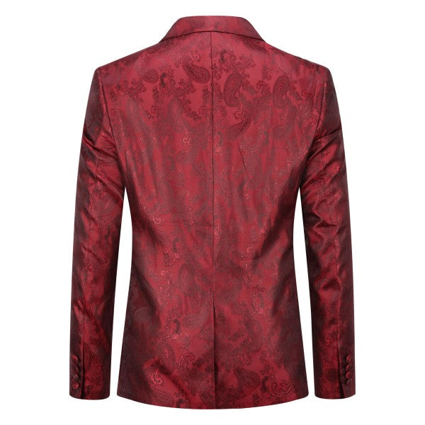 Men’s Paisley Print Tuxedo Jacket Slim Fit Formal Blazer Jacket | Zarnesh