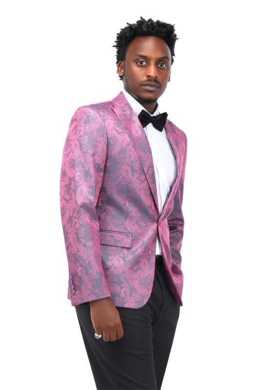 Men’s Paisley Print Tuxedo Jacket Slim Fit Formal Blazer Jacket | Zarnesh