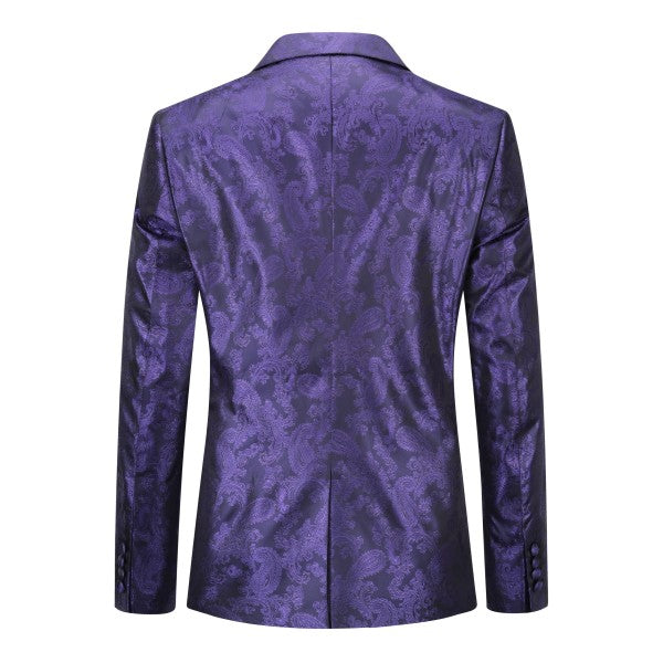 Men’s Paisley Print Tuxedo Jacket Slim Fit Formal Blazer Jacket | Zarnesh