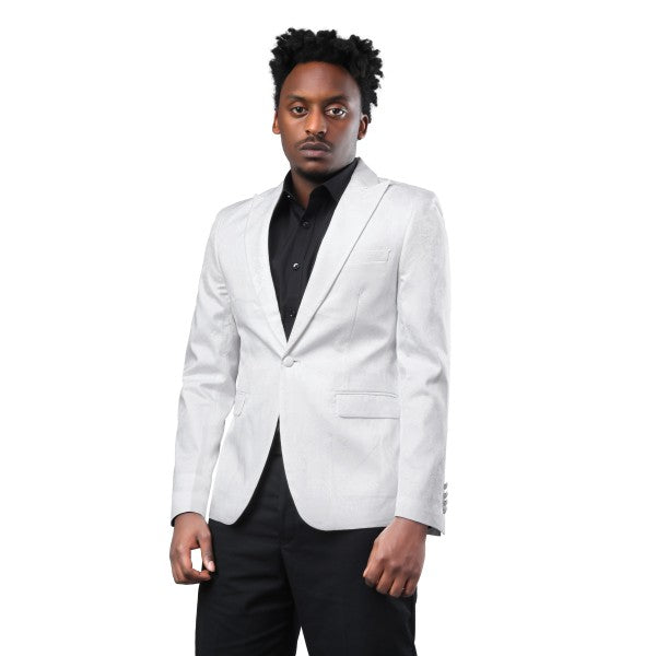 Men’s Paisley Print Tuxedo Jacket Slim Fit Formal Blazer Jacket | Zarnesh