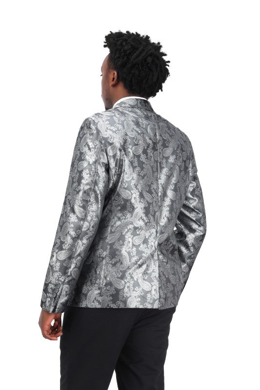 Men’s Paisley Print Tuxedo Jacket Slim Fit Formal Blazer Jacket | Zarnesh