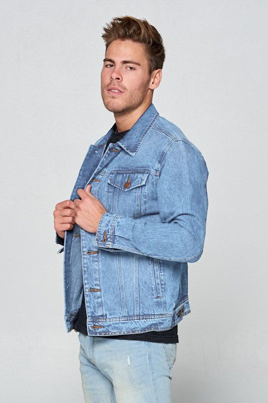 Men's Red Label Quality Blue Faded Denim Jacket | Zarnesh