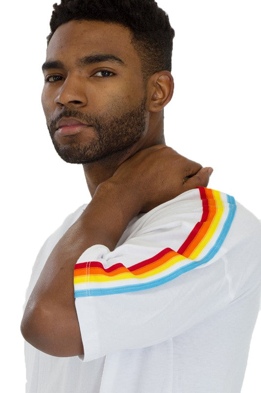 Men's Rainbow Tape Short Sleeve T-shirt | Zarnesh