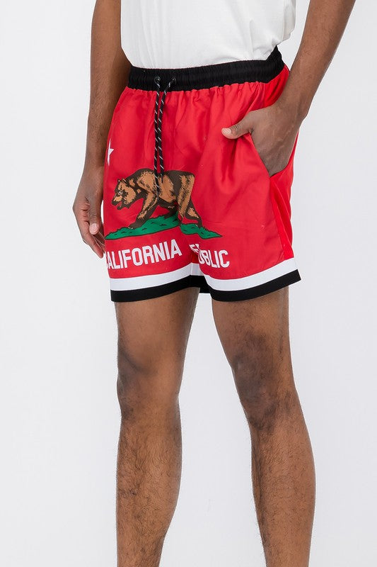 Men's California Republic Bear Swim Trunks Swim Shorts | Zarnesh