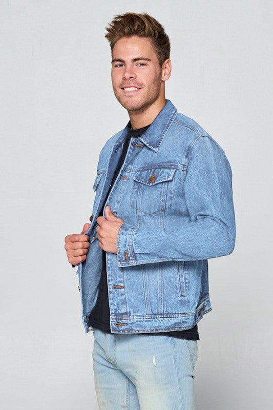 Men's Red Label Quality Blue Faded Denim Jacket | Zarnesh