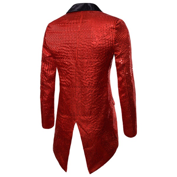 Men’s Sequin Tailcoat Formal Long Back Tuxedo Blazer Jacket | Zarnesh