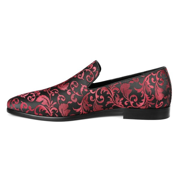 Men’s Velvet Floral Loafer Slip-on Dress Shoes | Zarnesh