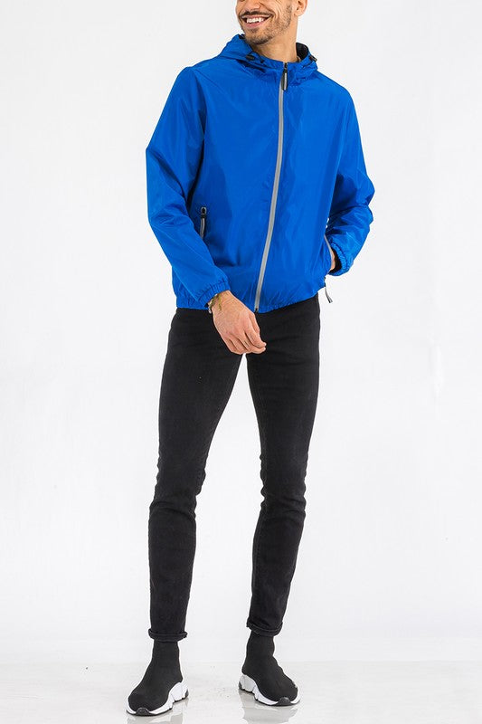 Men’s Solid Lightweight Windbreaker Hooded Jacket | Zarnesh