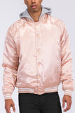 Men's Satin Varsity Ribbed Cuff Waistband Bamber Jacket | Zarnesh