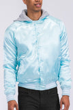 Men's Satin Varsity Ribbed Cuff Waistband Bamber Jacket | Zarnesh
