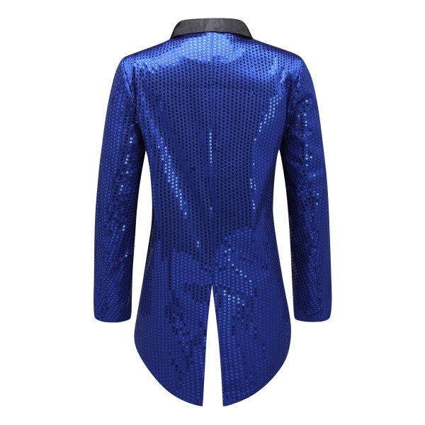 Men’s Sequin Tailcoat Formal Long Back Tuxedo Blazer Jacket | Zarnesh