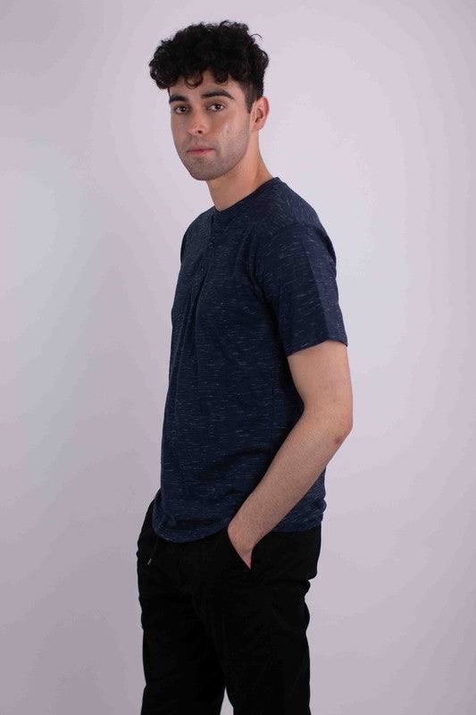 Men's Short Sleeves Tee Button Closure Henley T-shirt | Zarnesh