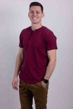 Men's Short Sleeves Tee Button Closure Henley T-shirt | Zarnesh