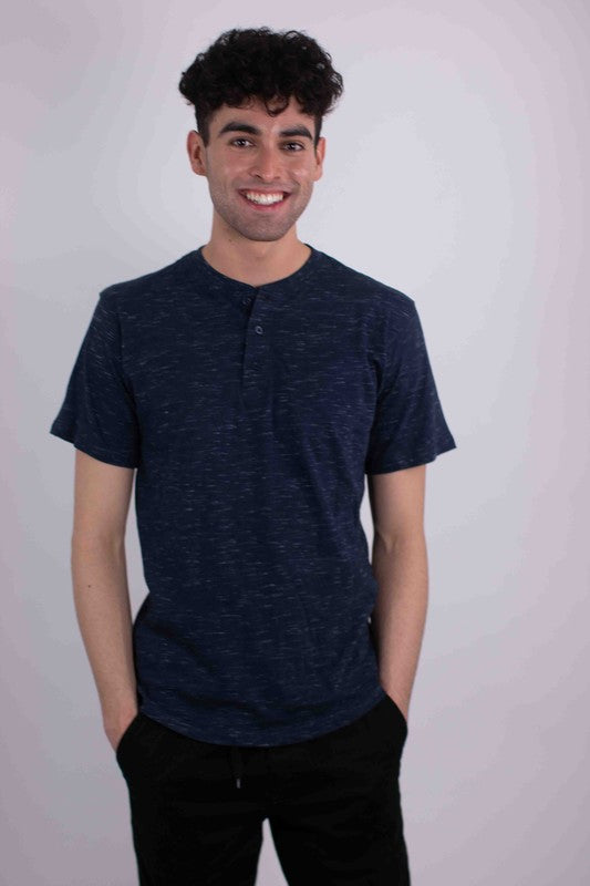 Men's Short Sleeves Tee Button Closure Henley T-shirt | Zarnesh