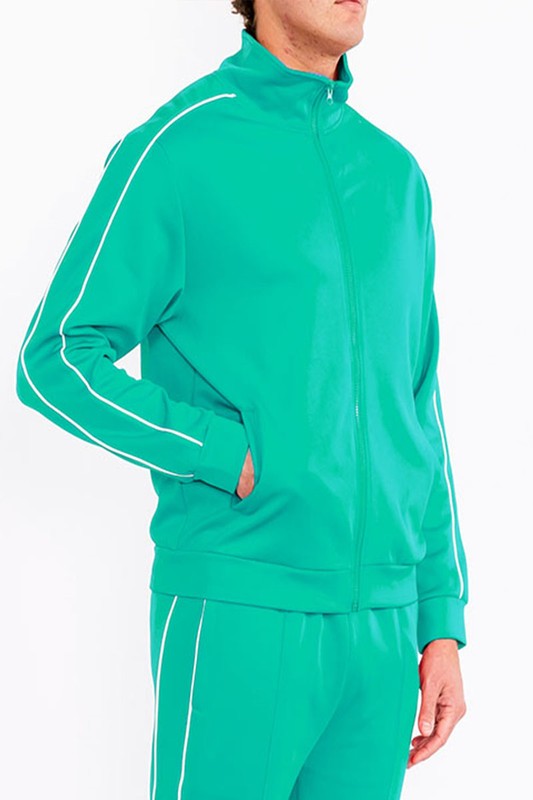 Men's Side Pipe Stacked Flared Track High Collar Jacket | Zarnesh