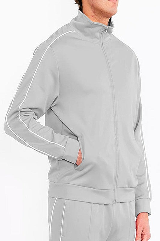 Men's Side Pipe Stacked Flared Track High Collar Jacket | Zarnesh