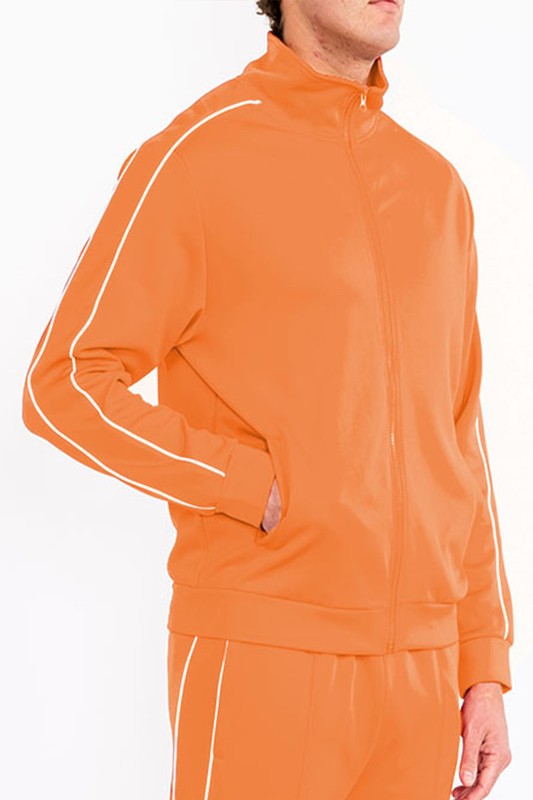 Men's Side Pipe Stacked Flared Track High Collar Jacket | Zarnesh