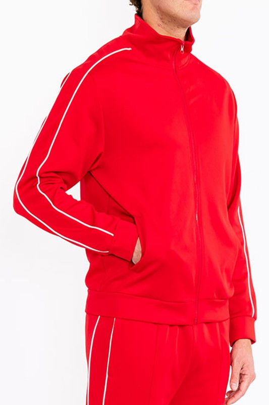 Men's Side Pipe Stacked Flared Track High Collar Jacket | Zarnesh