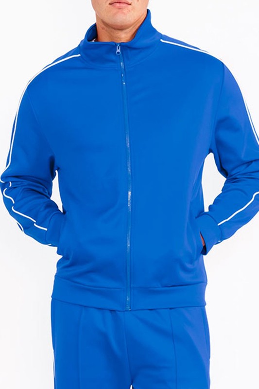 Men's Side Pipe Stacked Flared Track High Collar Jacket | Zarnesh