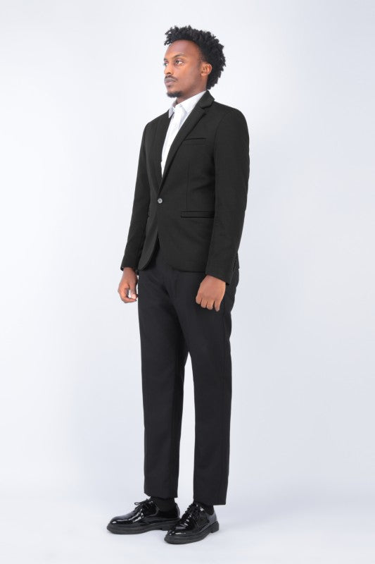Men’s Slim Fit Solid Color Modern Single-Button Jetted Blazer | Zarnesh