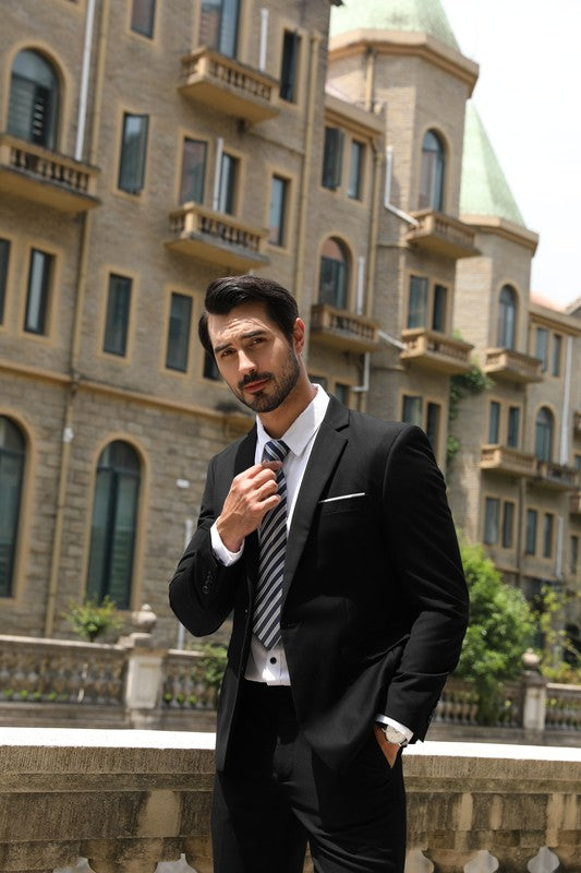 Men’s Slim Fit 2-Piece Solid Formal Blazer Suit 1-Button Double Vent | Zarnesh