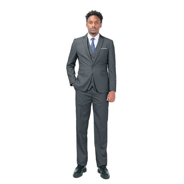 Men’s Slim Fit 2-Piece Solid Formal Blazer Suit 1-Button Double Vent | Zarnesh
