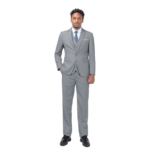 Men’s Slim Fit 2-Piece Solid Formal Blazer Suit 1-Button Double Vent | Zarnesh