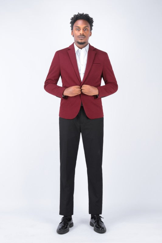 Men’s Slim Fit Solid Color Modern Single-Button Jetted Blazer | Zarnesh