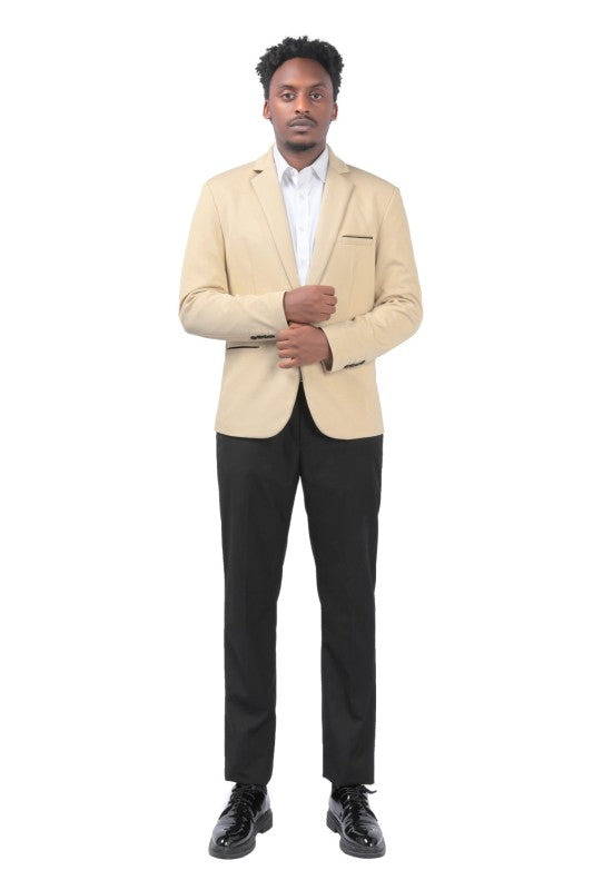 Men’s Slim Fit Solid Color Modern Single-Button Jetted Blazer | Zarnesh